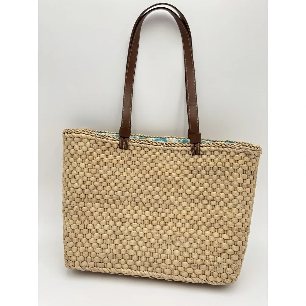Modani Woven Straw Tote Bag Beach Resort Vacation Shopper‎ Natural Large